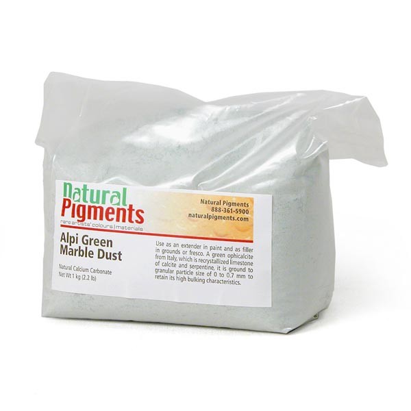 Natural Pigments Alpine Green Marble Dust 1 kg Alpine Green marble ground to medium coarse