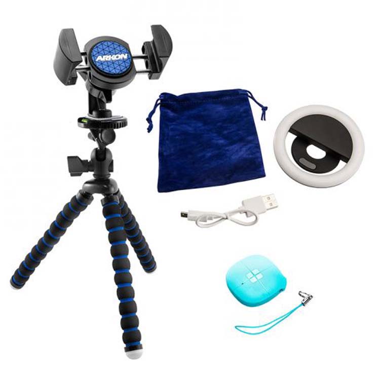 Arkon Mounts Tripod Bundle With Light And Remote