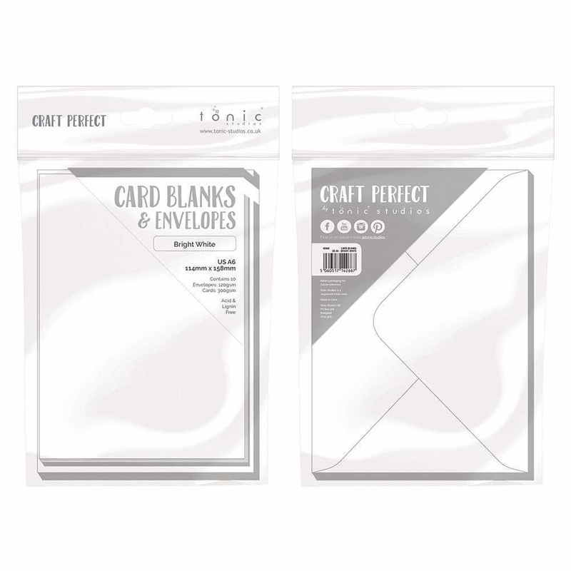 Craft Perfect 10 Card Blanks & Envelopes Bright White A6 9266e