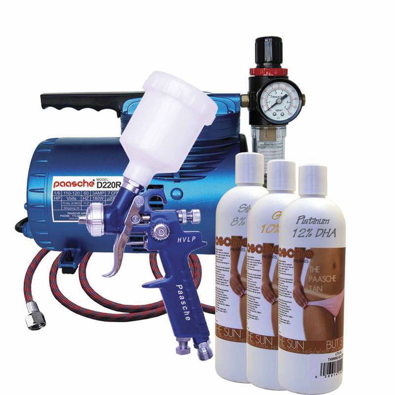 Paasche Airbrush Paasche Tanning Kit with HVLP Gravity Feed Spray Gun