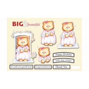 Line 504 Craft UK A4 Die Cut Decoupage Sheet Christmas Bears