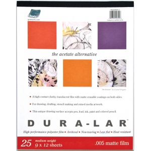 Grafix Clear .003 Dura-Lar Film 25 Sheets 9-Inch by 12-Inch